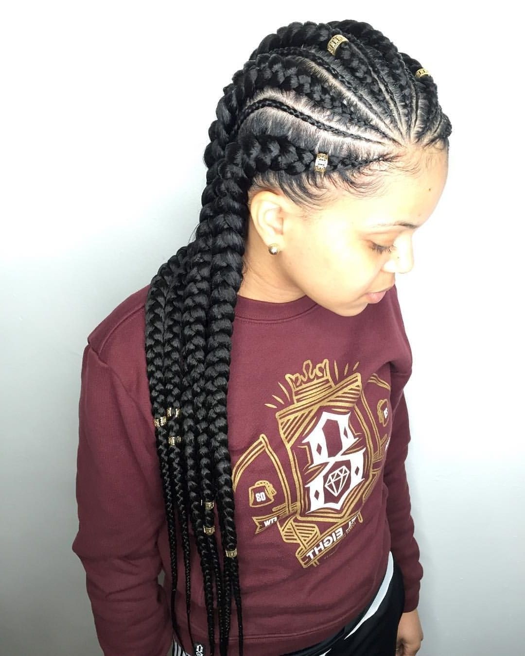 142 Likes, 3 Comments – Salon Ramsey (@qthebraider) On Instagram With Favorite Braided Hairstyles With Jewelry (View 5 of 15)