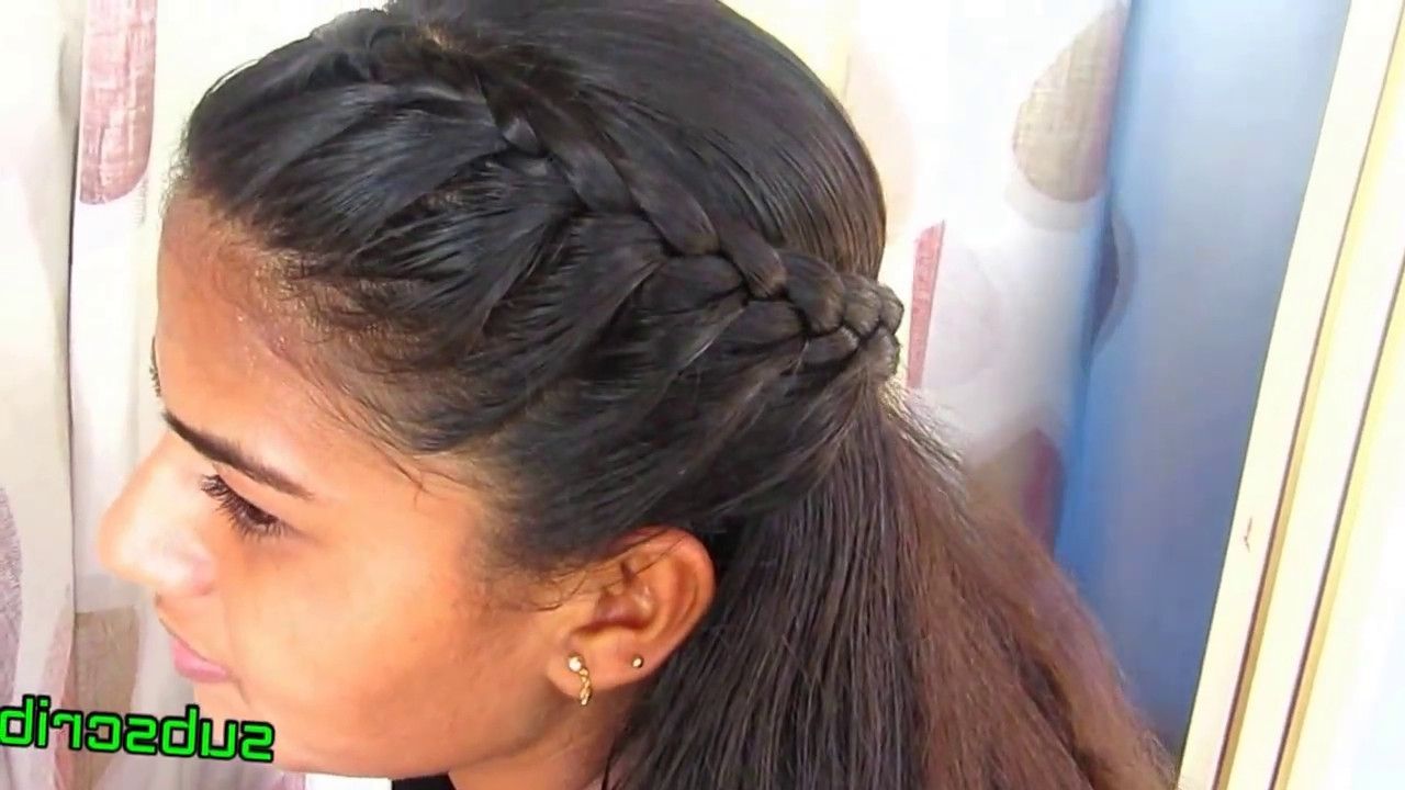 2018 Braided Hairstyles To The Side Regarding Simple Side Braid Hairstyle – Youtube (View 8 of 15)