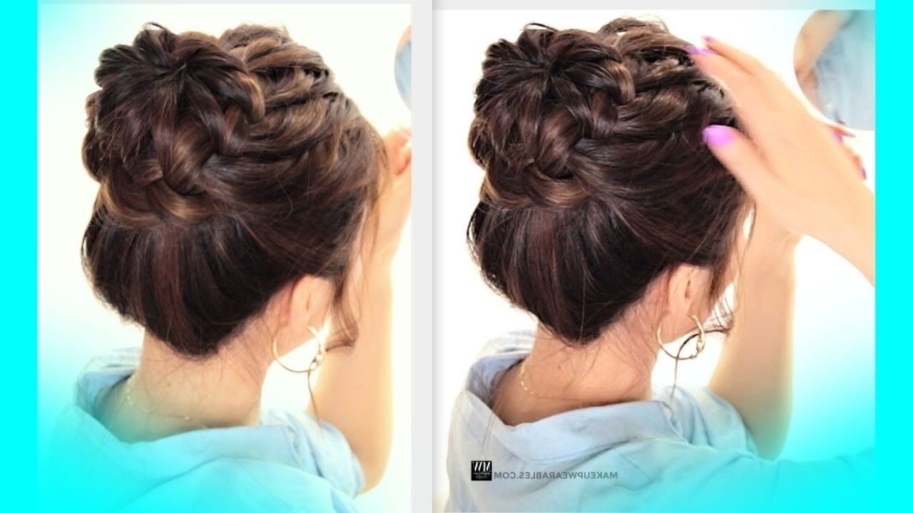 Cute School Braids Hairstyles With Most Current Braided Hairstyles With Buns (View 2 of 15)