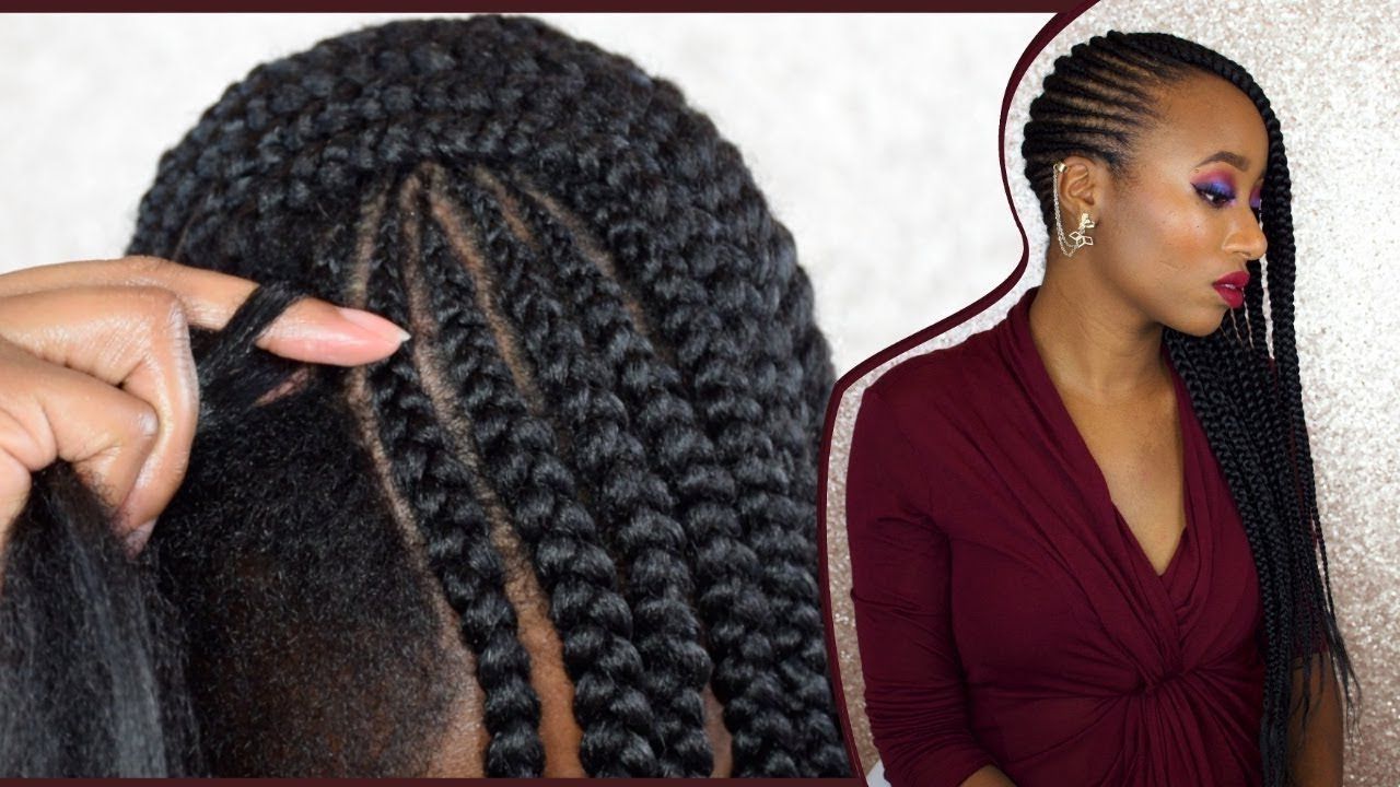 Famous Lemonade Braided Hairstyles Regarding How To Diy Feed In Braids On 4c Natural Hair (View 15 of 15)