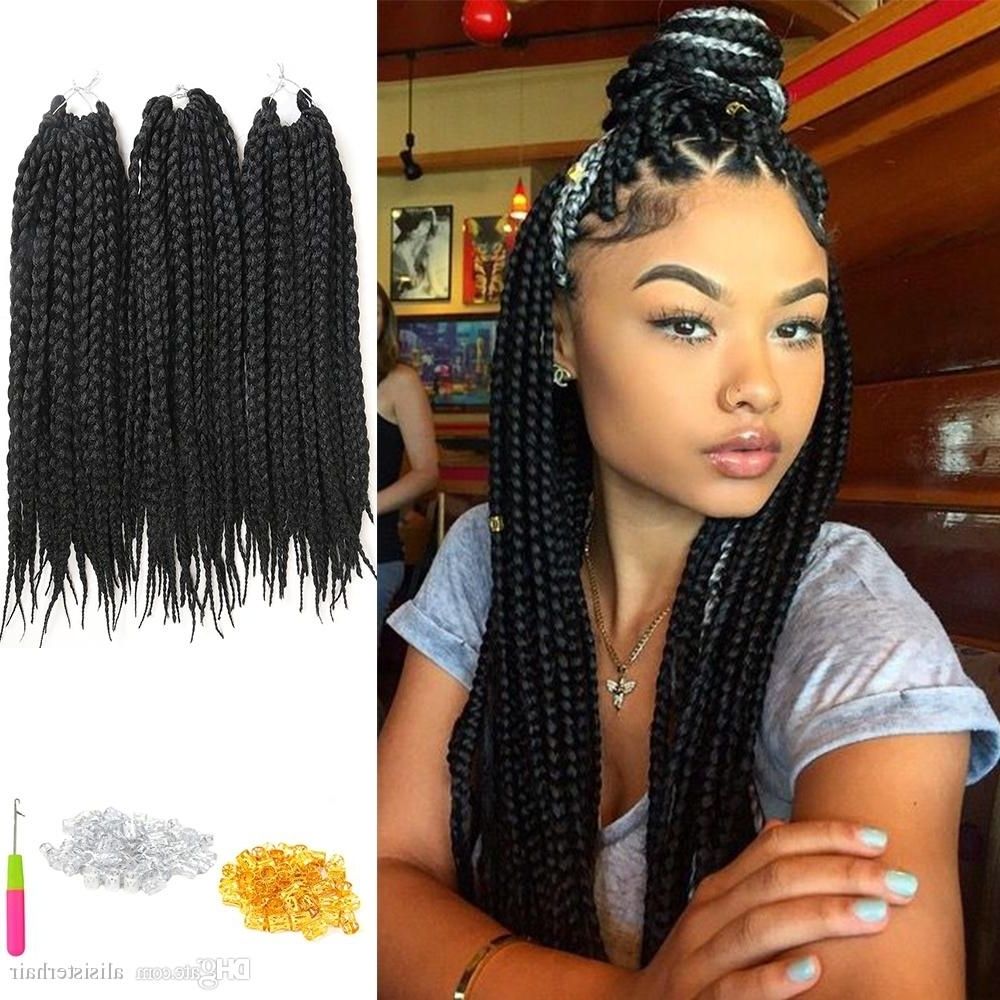 Fashionable Braided Extension Hairstyles Within 2018 Box Braids Hair 18 Inch Crochet Hair Extensions Synthetic (View 1 of 15)