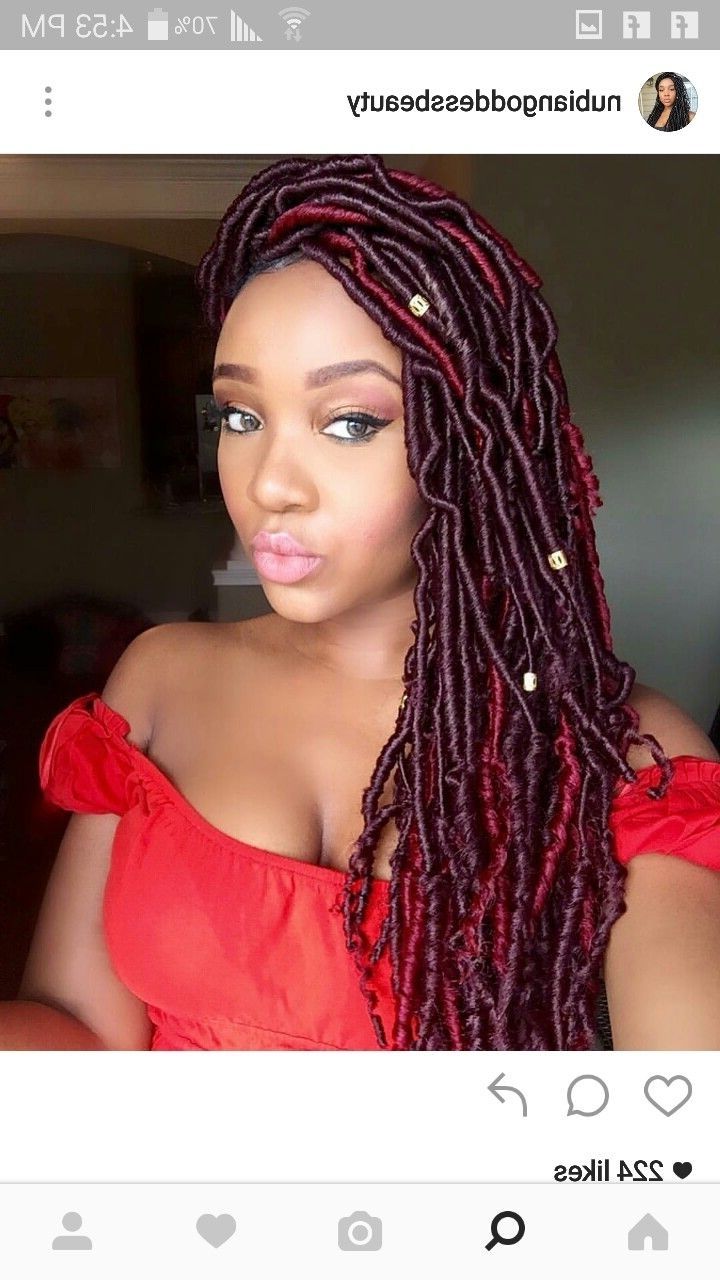 Here's How You Can Install Super Long Goddess Faux Locs On Any Hair With Most Recent Braided Cornrows Loc Hairstyles For Women (View 7 of 15)