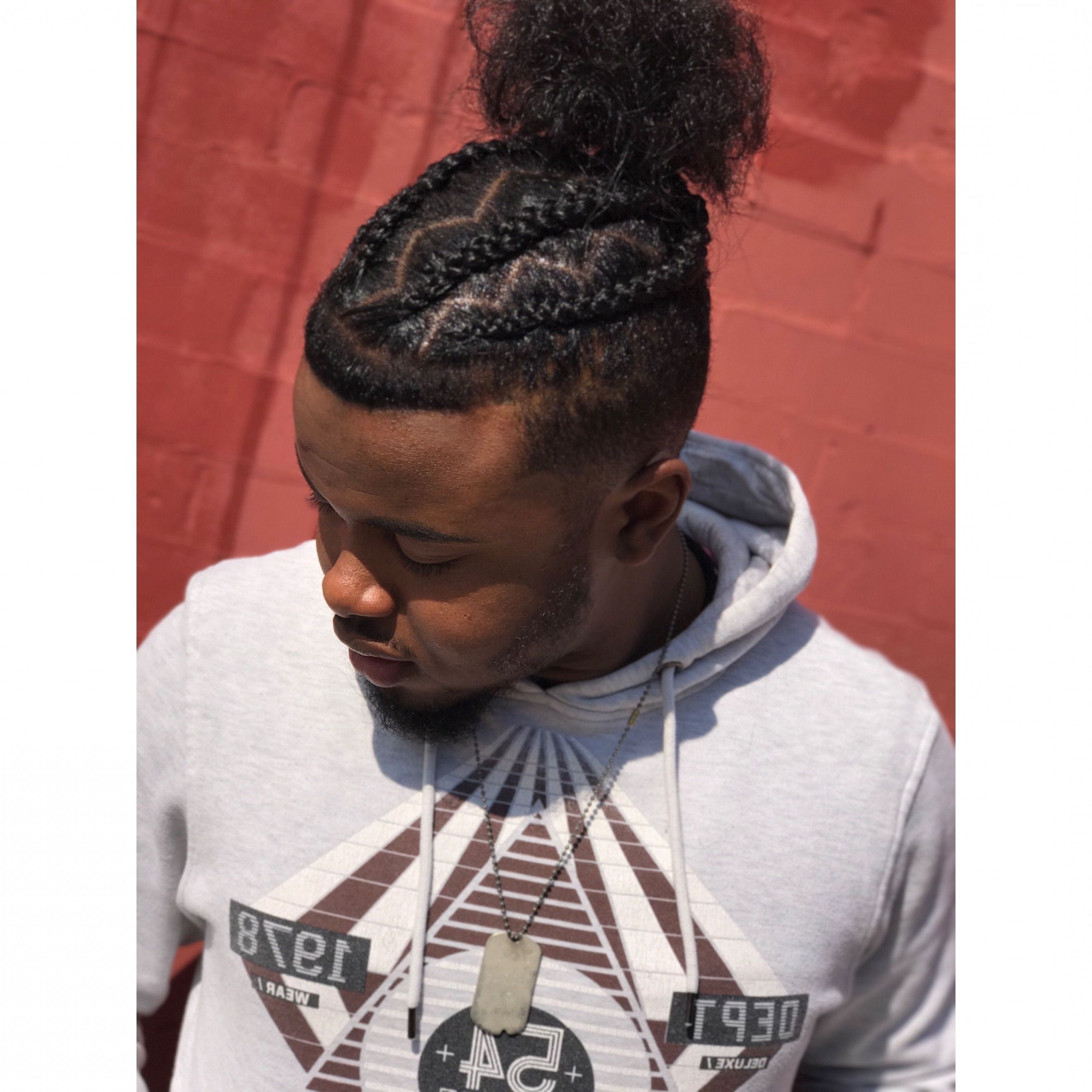 Male Braids Hairstyles Unique Guy Braids Into A Man Bun Instagram Inside Trendy Braided Hairstyles For Man Bun (View 11 of 15)