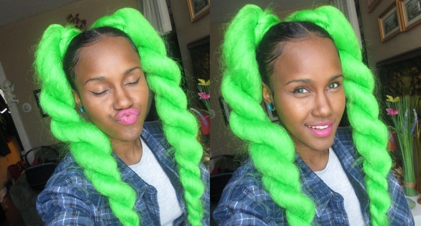 Most Popular Braid Rave Hairstyles Throughout Neon Green Rave Hair!! (using Braiding Hair) – Youtube (View 1 of 15)