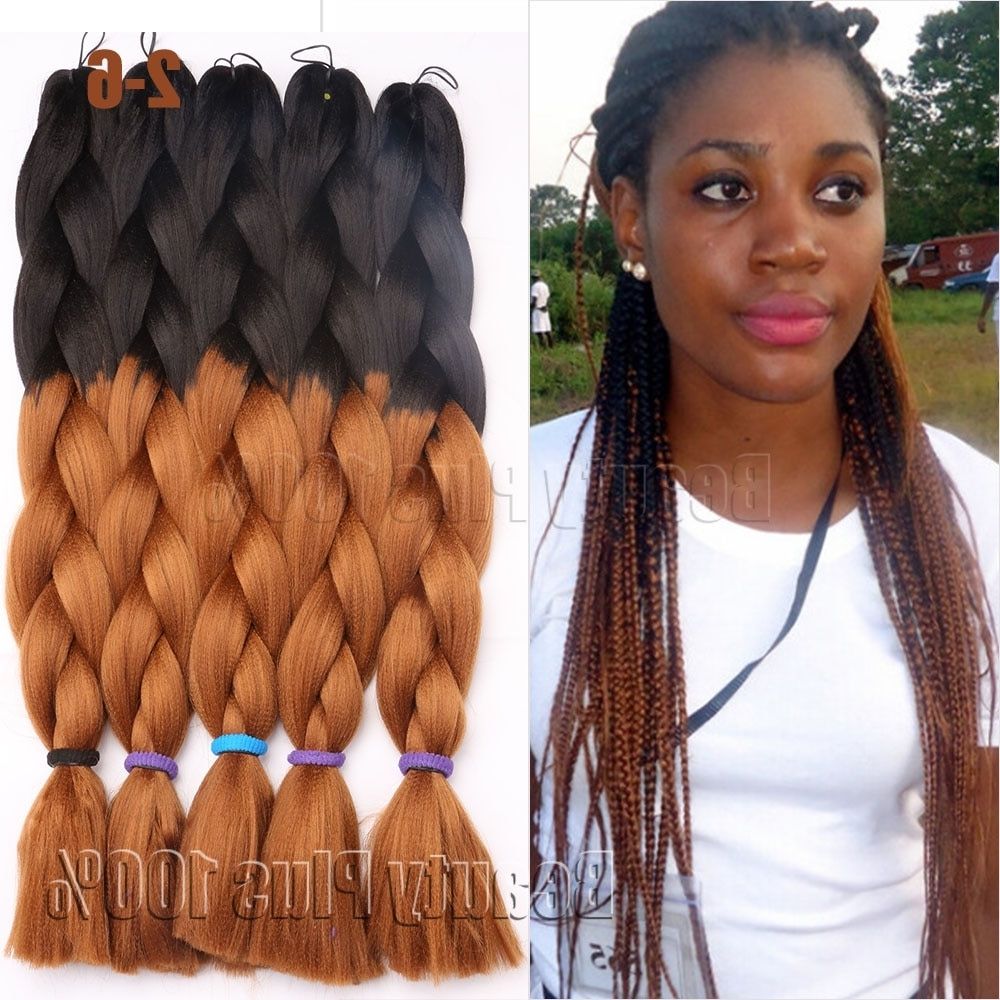 Most Recently Released Braided Hairstyles With Color Intended For Synthetic Braiding Hair 24" Box Braids 100g Hair Extension Jumbo (View 15 of 15)