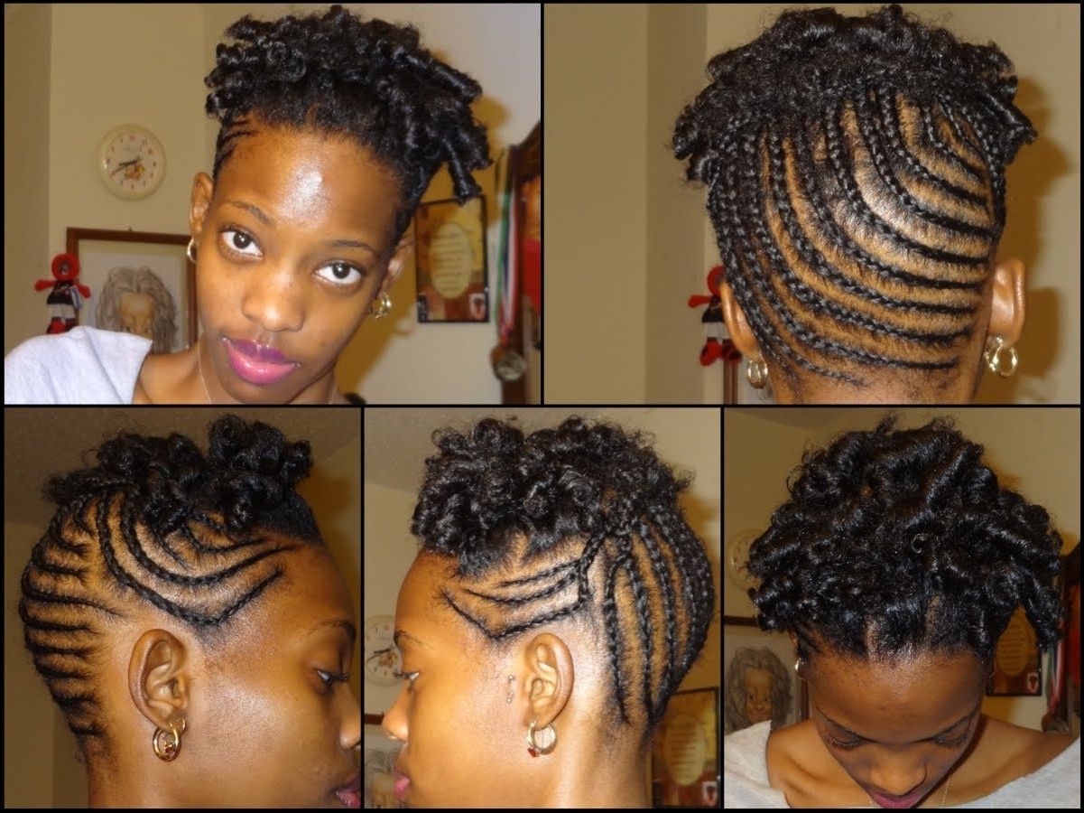 Most Recently Released Braided Hairstyles With Real Hair Pertaining To Curly Braided Updo On Natural Short Hair  (View 12 of 15)