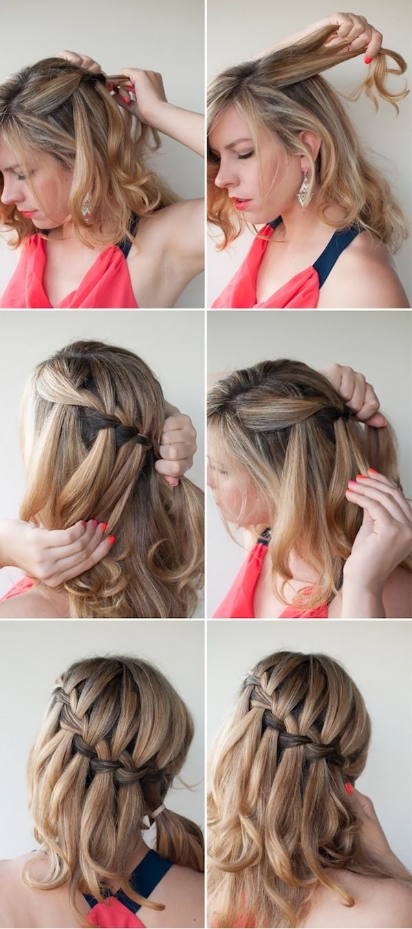 Oh The Lovely Things: Diy Waterfall Braided Bunhair Romance Regarding Best And Newest Diy Braided Hairstyles (View 6 of 15)