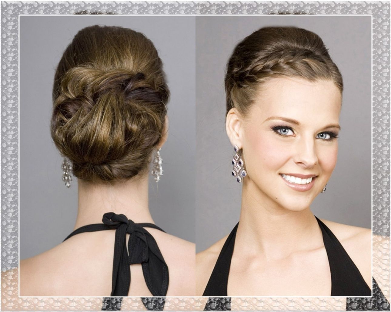 Popular Braided Updo Hairstyles For Medium Hair In Braided Updo Wedding Hairstyles (View 12 of 15)
