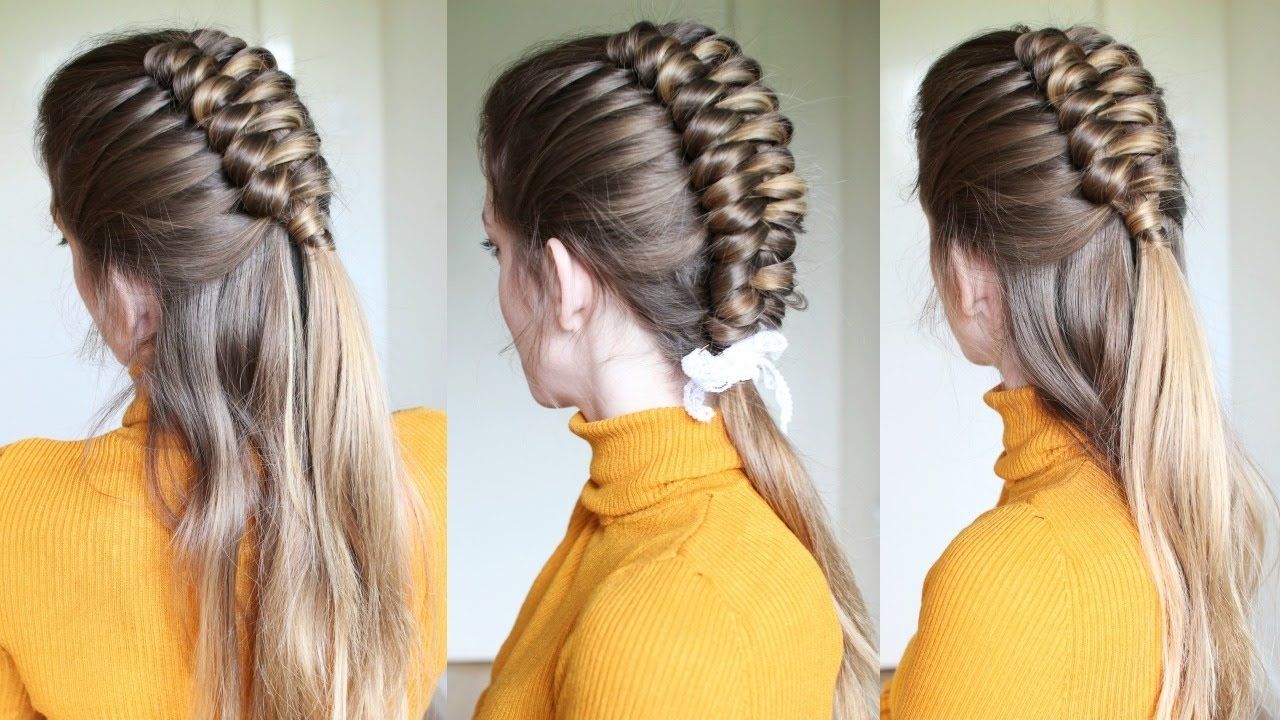 Popular Half Up Braided Hairstyles Inside Half Up Half Down Infinity Braid Hairstyle (View 7 of 15)