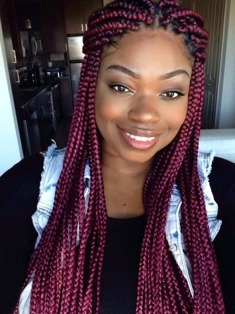 Red Box Braids On A Gorgeous Beauty (View 8 of 15)