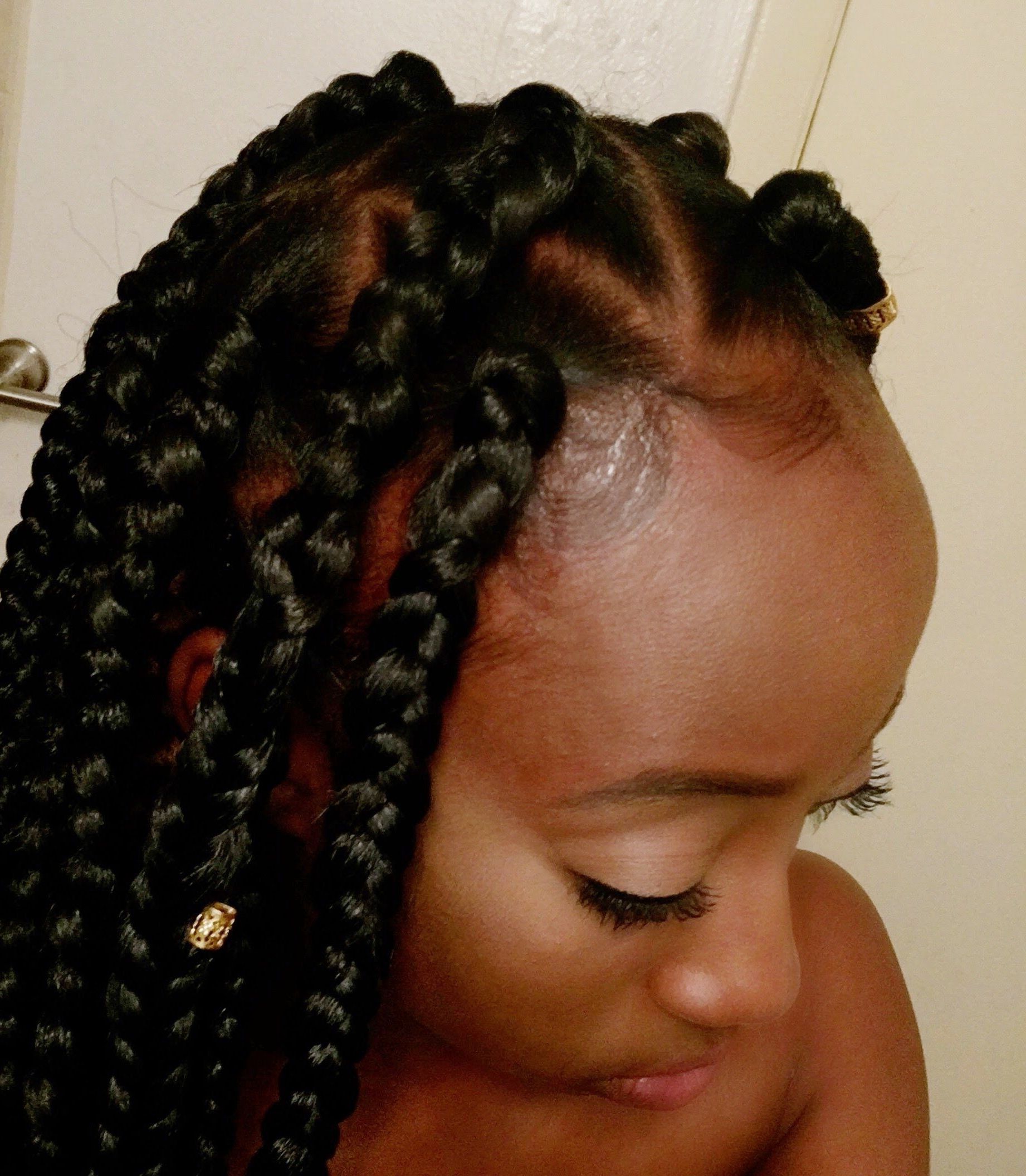 Trendy Braid Hairstyles With Rubber Bands Pertaining To Jumbo Box Braids Tutorial / Rubber Band Method (View 5 of 15)