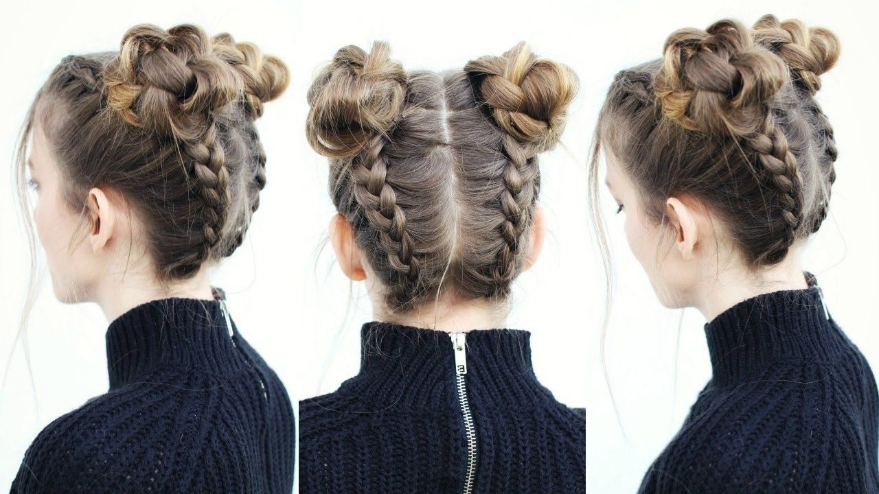 Upside Down Braid Into Braided Space Buns (View 15 of 15)