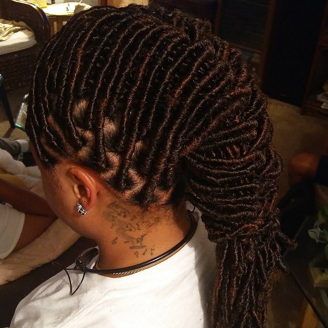 Well Known Braided Cornrows Loc Hairstyles For Women Intended For 30 Top Stylish Faux Loc Hairstyles For Black Women Faux Locs Hair (View 11 of 15)