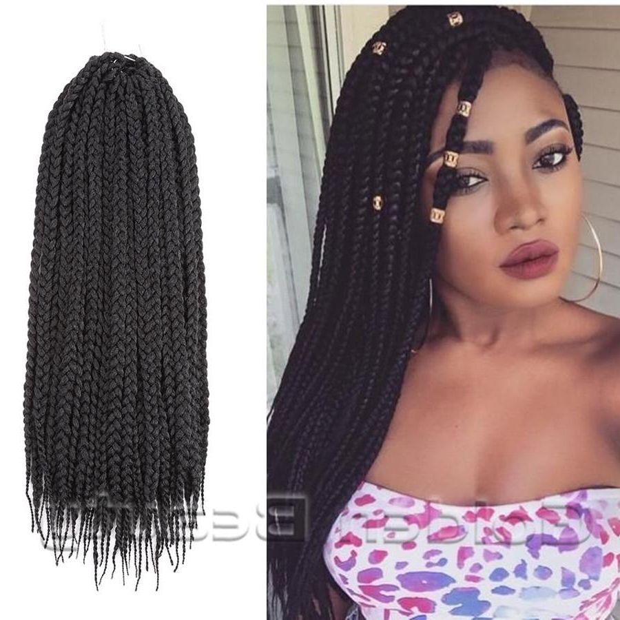 Wholesale Classical Black 3x Box Braid For All Color Hairstyles 24 Pertaining To Most Recent Braided Hairstyles With Fake Hair (View 10 of 15)
