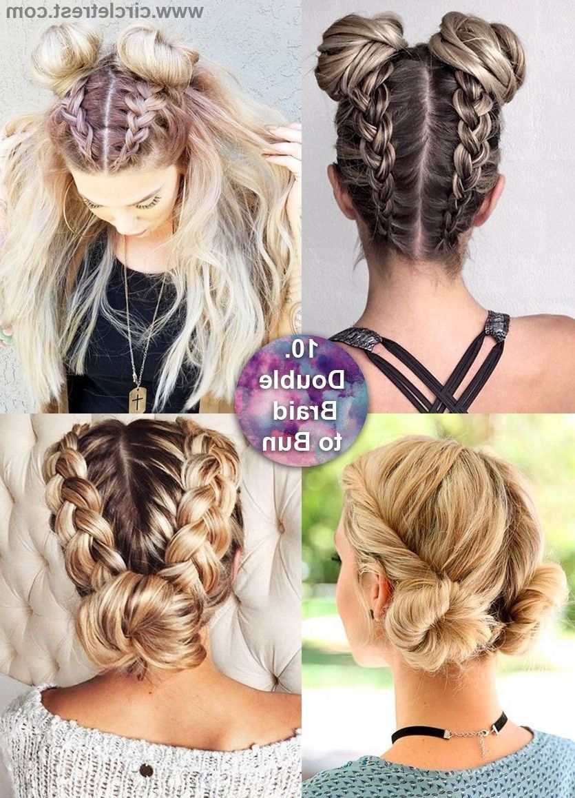 12 Long Hairstyles For Everyone – Circletrest Intended For Popular Upside Down Braids With Double Buns (View 5 of 15)