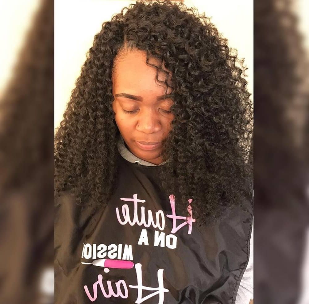 17 New Dazzling Crochet Braid Hairstyles For Black Women Inside Most Current Curly Hairstyle With Crochet Braids (View 11 of 15)