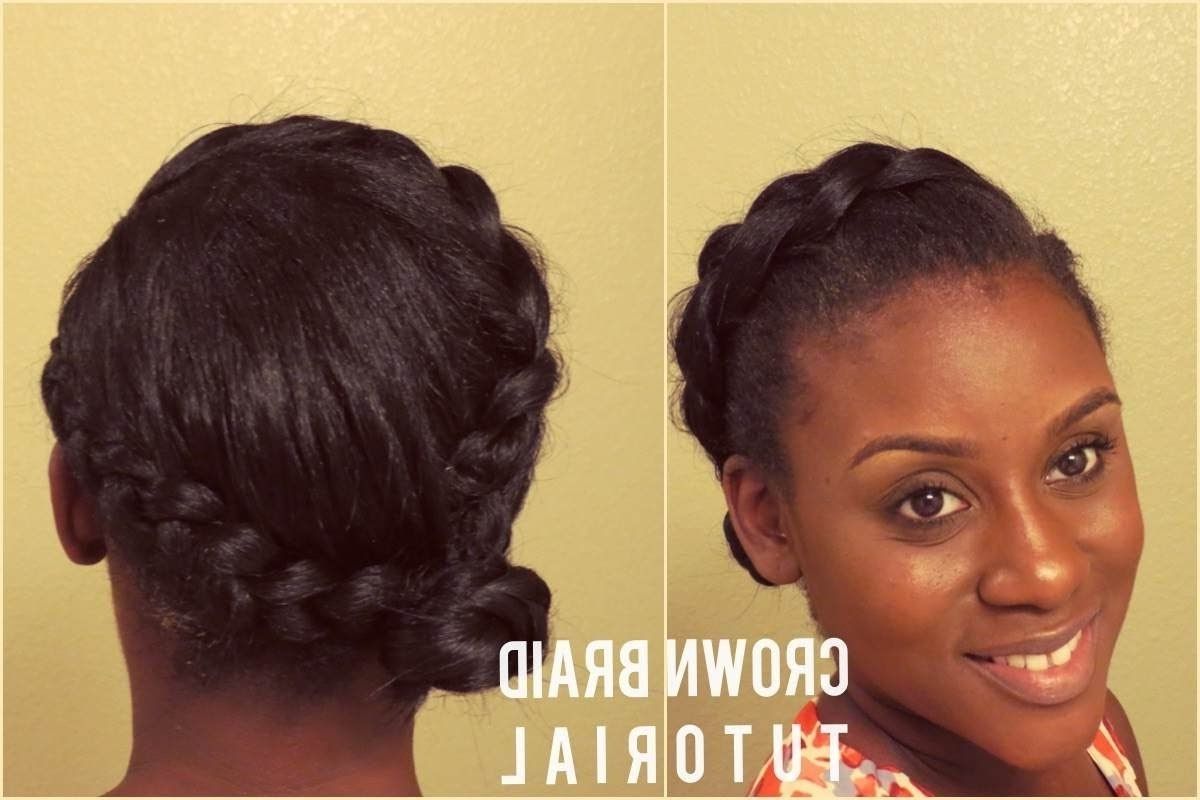 2017 Dutch Braid Crown For Black Hair Within Straightened Natural Hair (View 4 of 15)