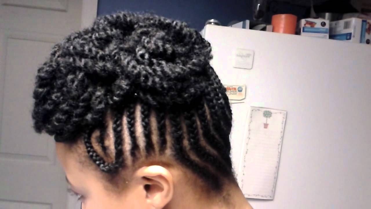 2018 Cornrow Up Hairstyles Intended For Cornrow Updo With Kinky Twist Pompadour! – Youtube (View 4 of 15)