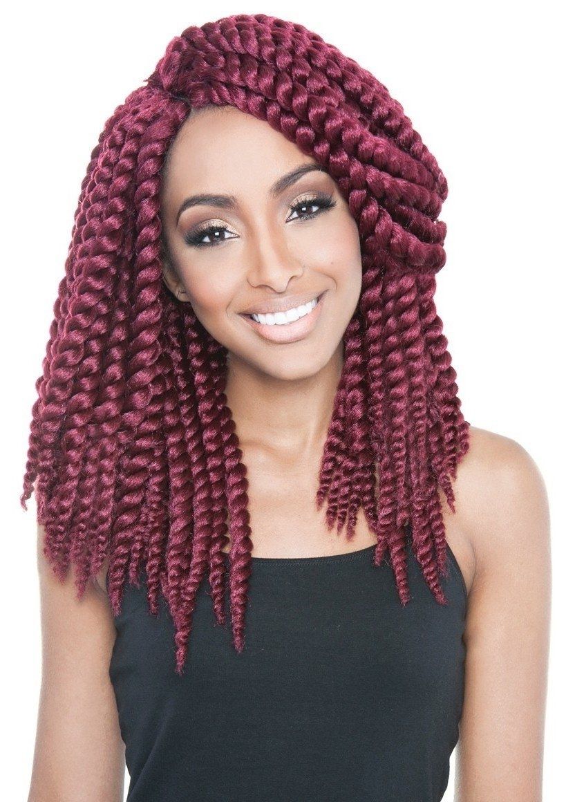 2018 Twisted Black And Magenta Mohawk Pertaining To 25 Fetching Twist Braids For Black Women – Hairstylecamp (View 14 of 15)