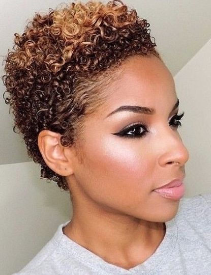 50 Stylish Short Hairstyles For Black Women Regarding Trendy Long Honey Blonde And Black Pixie Haircuts (View 13 of 15)