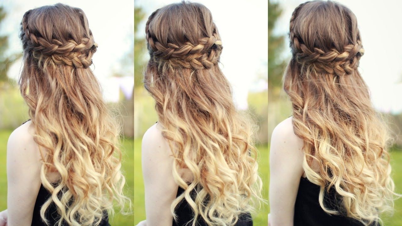 Beautiful Half Down Half Up Braided Hairstyle With Curls (View 1 of 15)