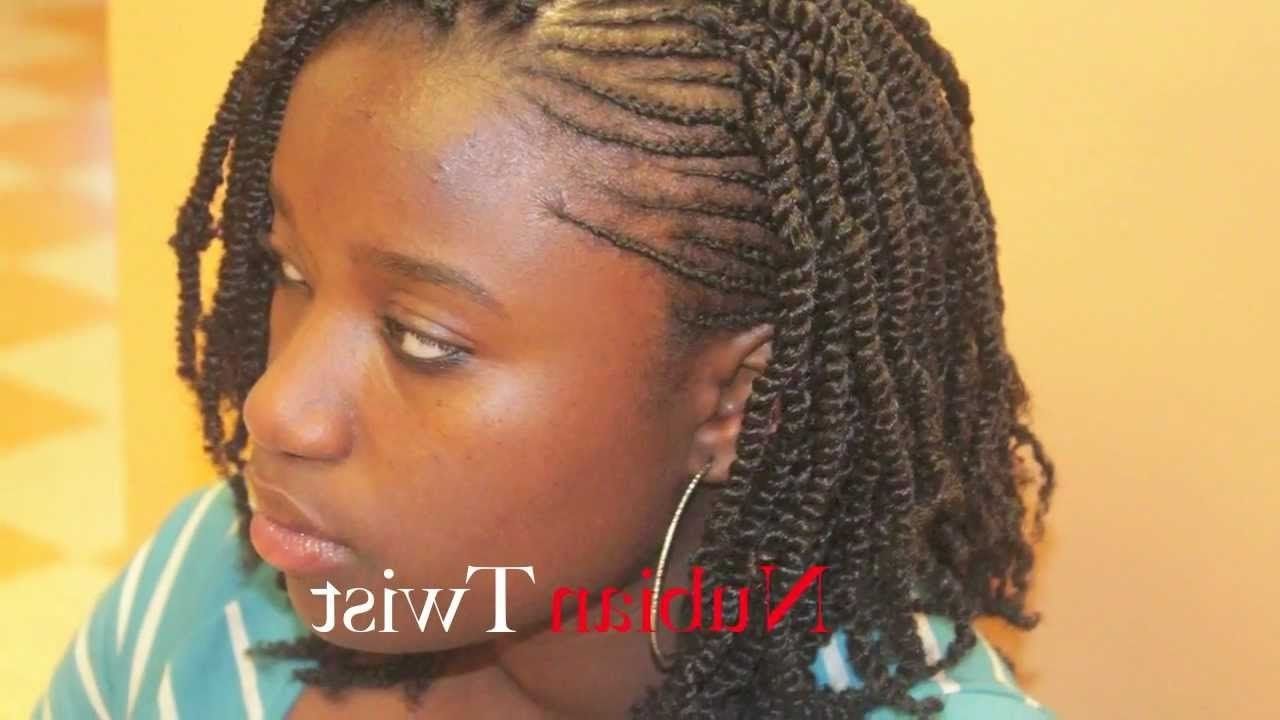 Beautiful Nubian Twist With Cornrows On The Side – Youtube Within Well Known Cornrows With A Twist (View 1 of 15)
