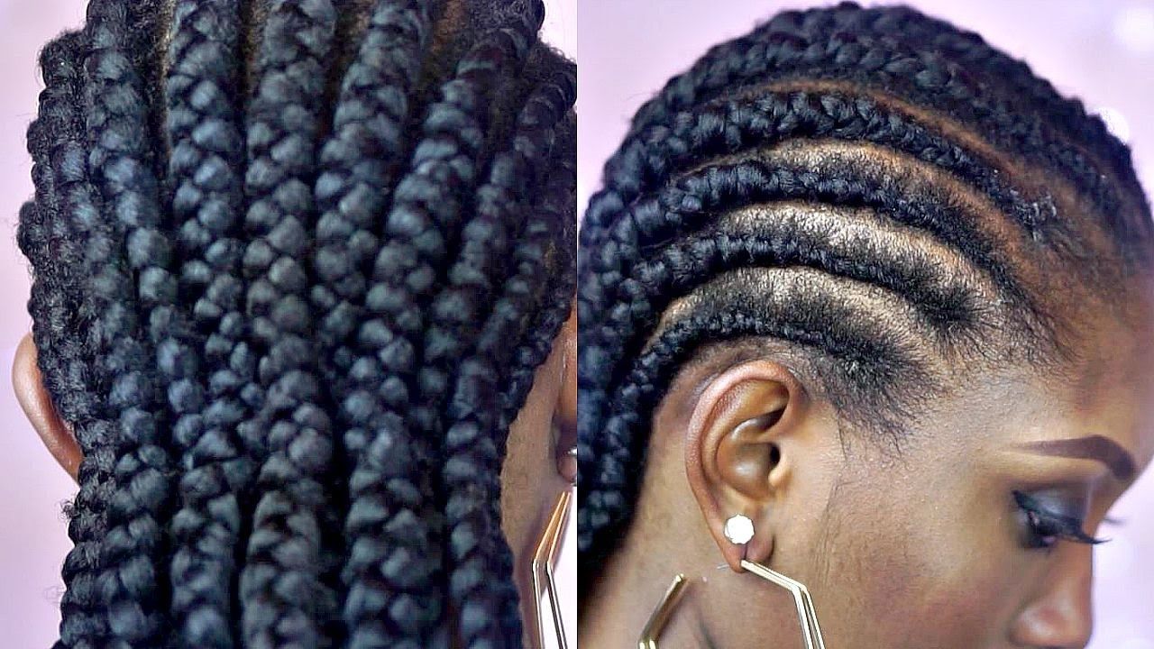 Best And Newest Cornrows Short Hairstyles Within Tutorial :how To Braid Big Cornrows On Short Natural Hair – Youtube (View 3 of 15)