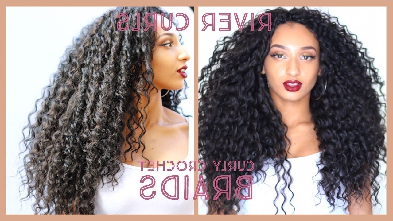 Best And Newest Curly Hairstyle With Crochet Braids Within Curly Crochet Braids(knotless): Watch Me Install Wavy Hair In  (View 13 of 15)