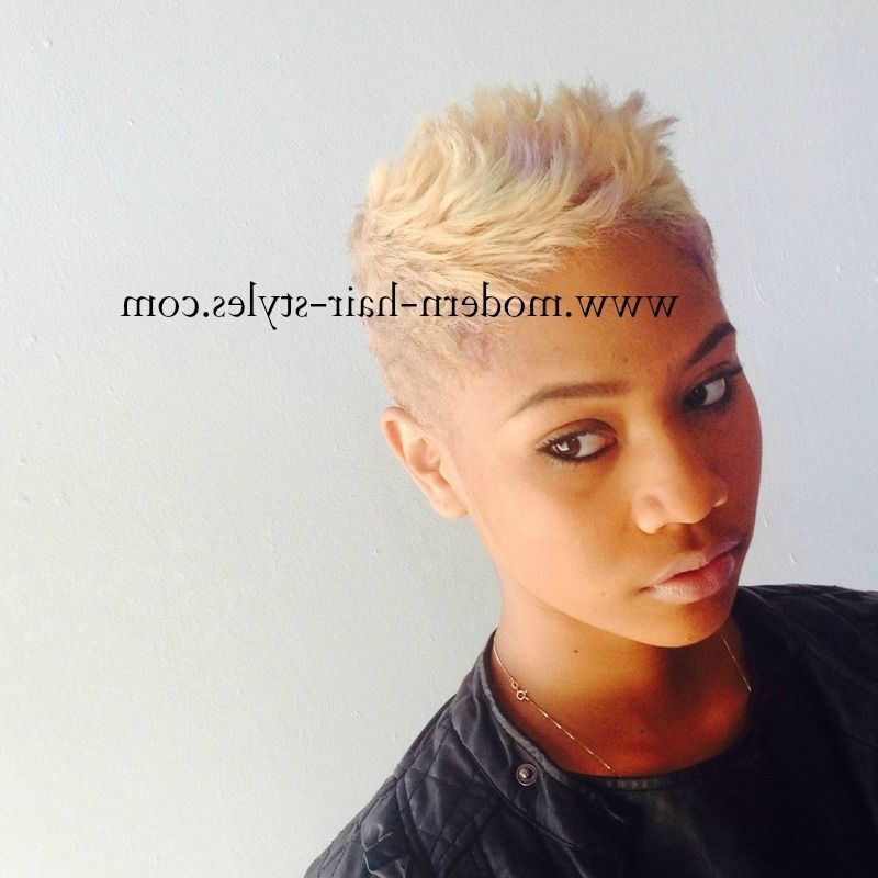 Blonde Hairstyles For Black Hair, Pictures And Styling Details For Newest Long Honey Blonde And Black Pixie Haircuts (View 5 of 15)