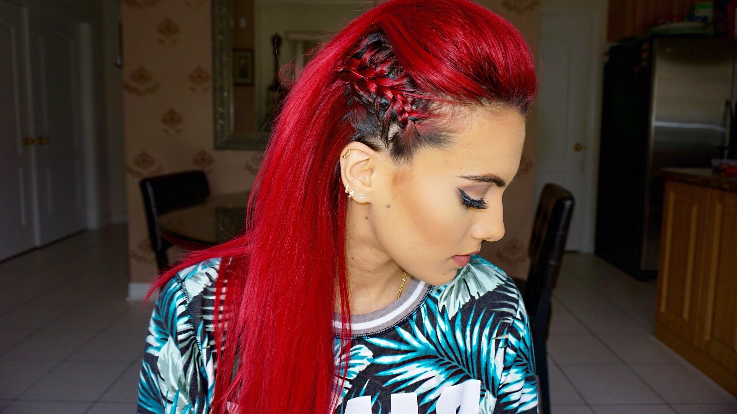 Braided Faux Hawk Hair Tutorial – Youtube Inside Well Known Red Cornrows Hairstyles (View 12 of 15)