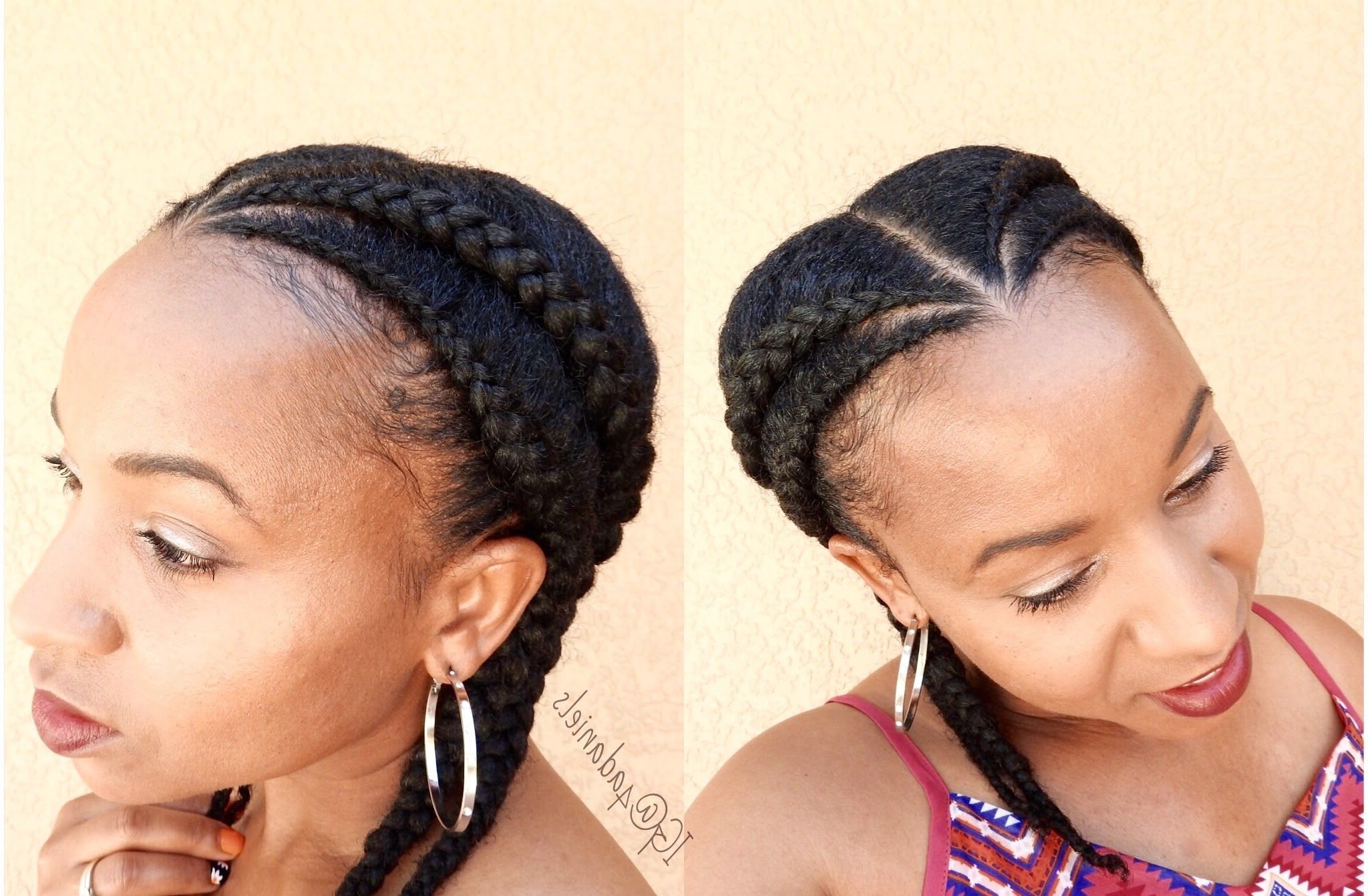 Cornrow Protective Hairstyle – Youtube Intended For Fashionable Cornrows Hairstyles For Natural African Hair (View 10 of 15)
