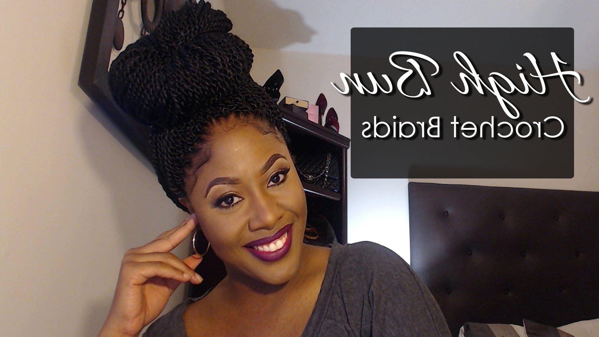 Current Cornrows With High Twisted Bun Intended For How To: Crochet Braids : High Bun / Ponytail #crochetbraids – Youtube (View 14 of 15)