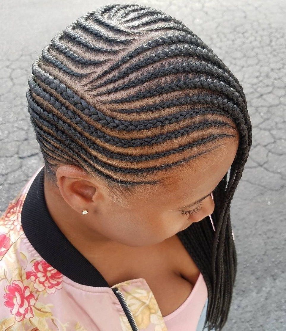 Dynamic Side Swept Cornrows #braidedhairstyles (View 1 of 15)