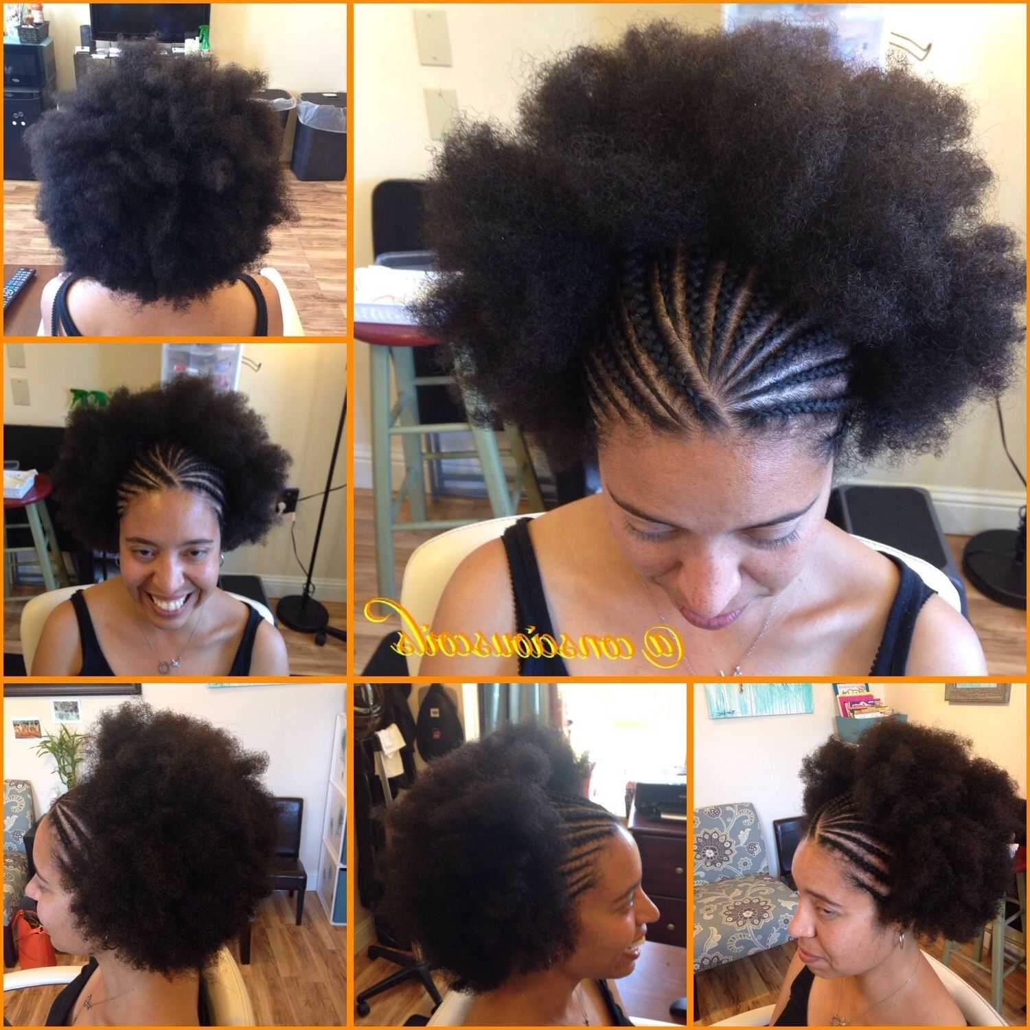 Famous Cornrows Afro Hairstyles Within Style: Half Cornrows Hair Added: None (yes That's All Hers (View 3 of 15)