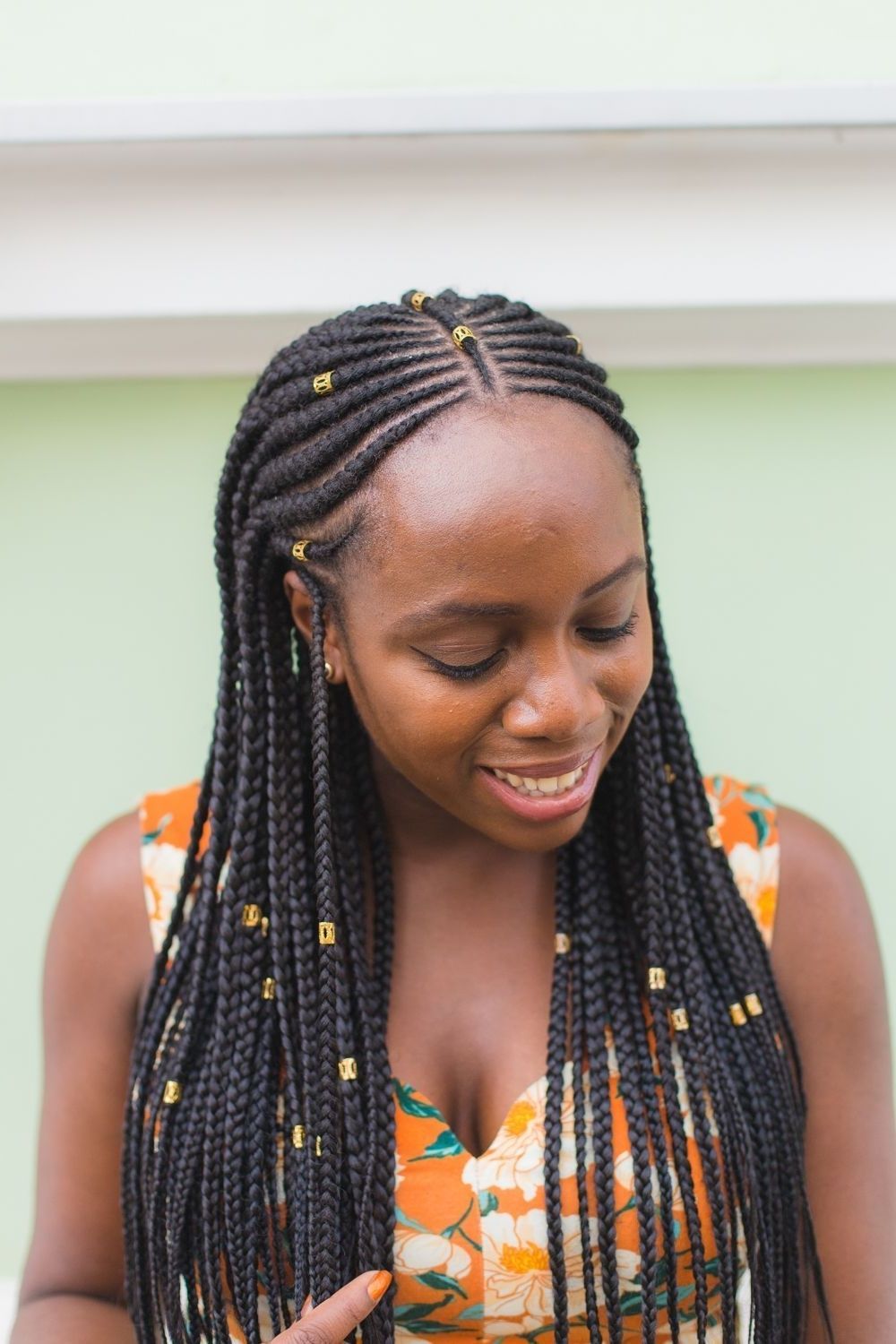 Fashionable Shoulder Length Loose Curls With Beaded Mini Fulani Braids Within Fulani Braids With Gold Beads – Ever Fancied Visiting Budapest? I've (View 4 of 15)