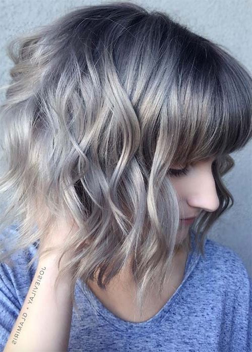 Fashionable Silver And Brown Pixie Haircuts For 55 Incredible Short Bob Hairstyles & Haircuts With Bangs (View 12 of 15)