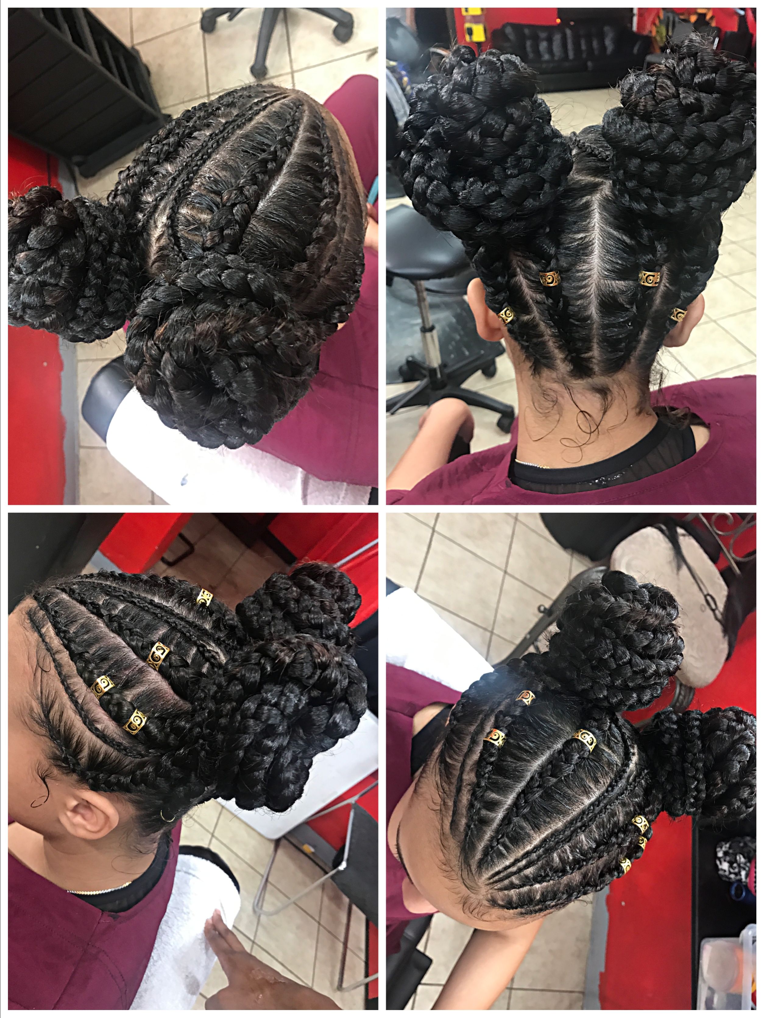 Fashionable Two Toned Fulani Braids In A Top Bun Inside Here's How You Can Install Super Long Goddess Faux Locs On Any Hair (View 2 of 15)
