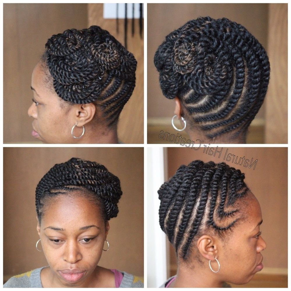Flat Twist Updo – Yelp Intended For Newest Cornrows Twist Hairstyles (View 10 of 15)