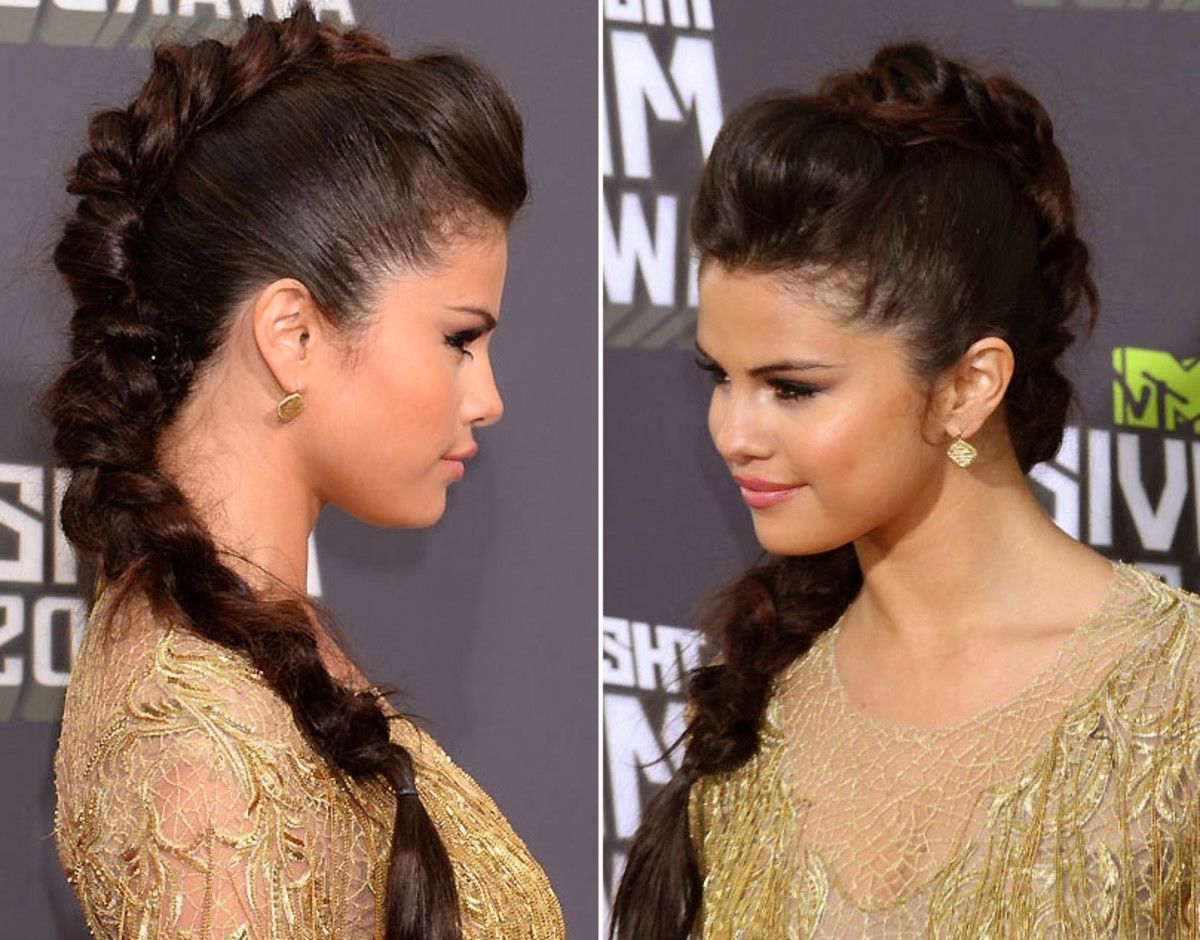 Hair How To: Selena Gomez' Dramatic Braid At The 2013 Mtv Movie For Well Known Fiercely Braided Hairstyles (View 14 of 15)