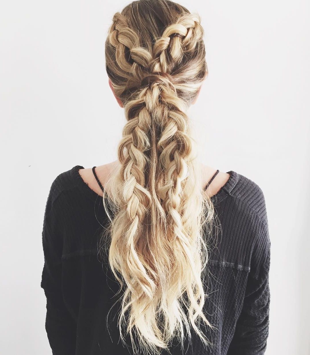 Hairstyle Guru Throughout 2017 Blonde Pony With Double Braids (View 2 of 15)