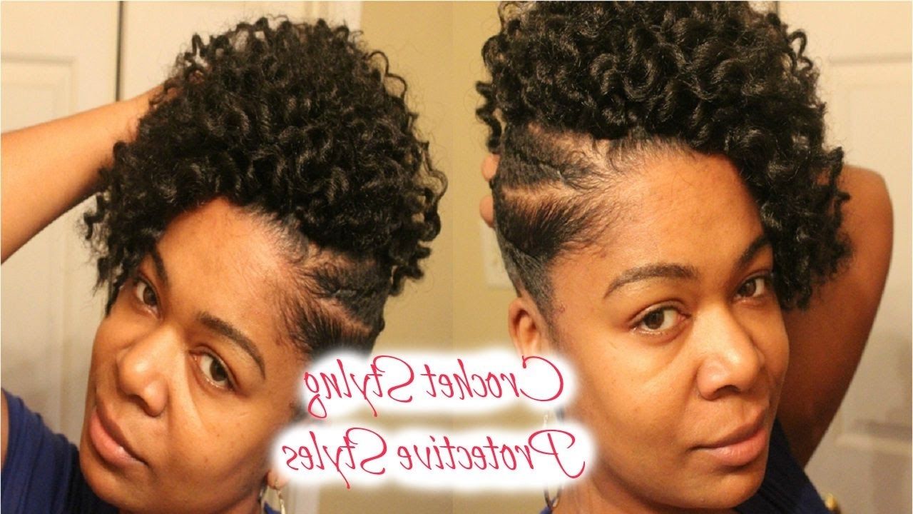 Havana Mambo Twist Crochet Updo Style (half Mohawk) – Youtube Intended For Most Recent Curly Mohawk With Flat Twisted Sides (View 3 of 15)