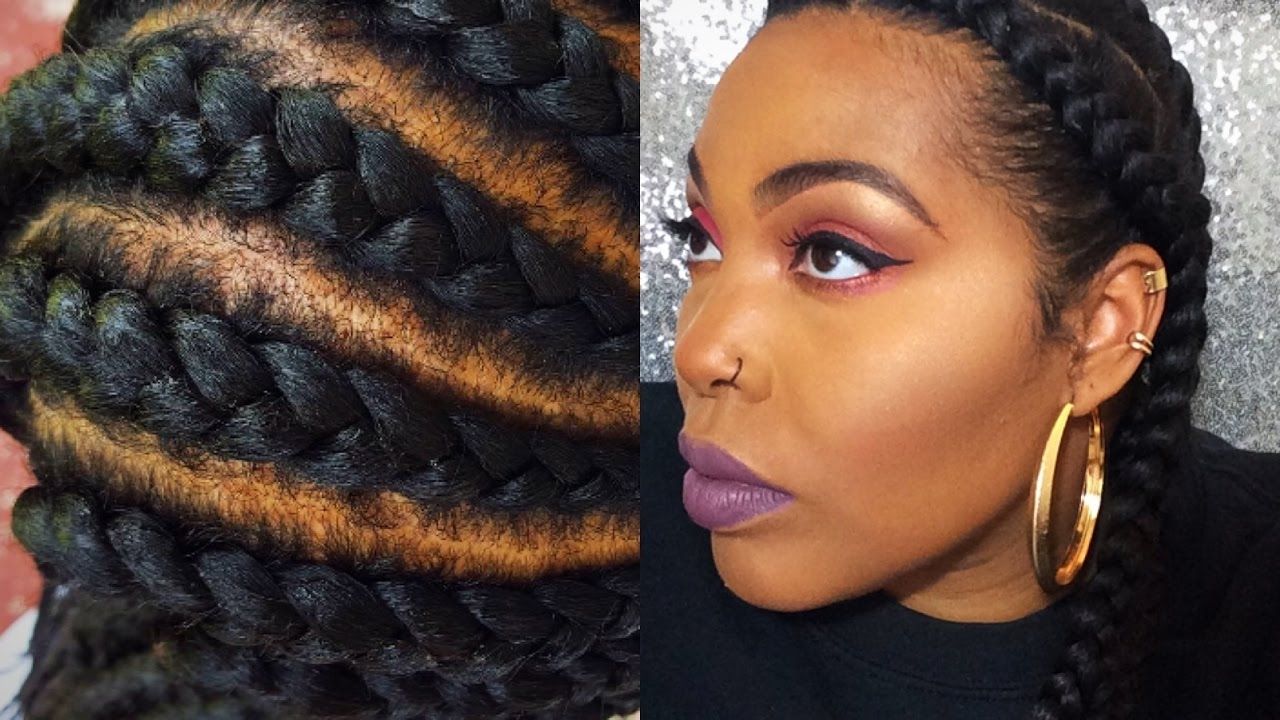 How To Cornrow Your Own Hair With Weave Cute Af – Youtube Throughout Widely Used Cornrows Hairstyles With Own Hair (View 3 of 15)