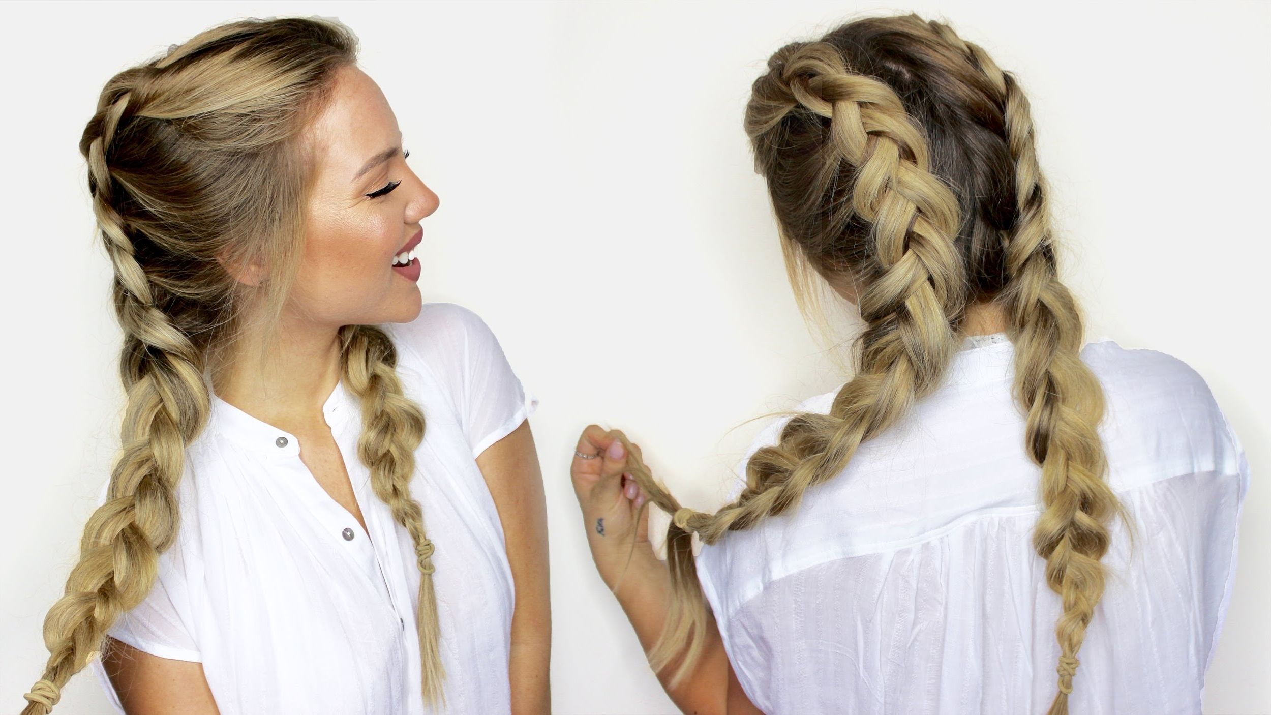 How To Do Double Dutch Braids With Hair Extensions – Youtube Throughout Well Liked Two Extra Long Braids (View 14 of 15)