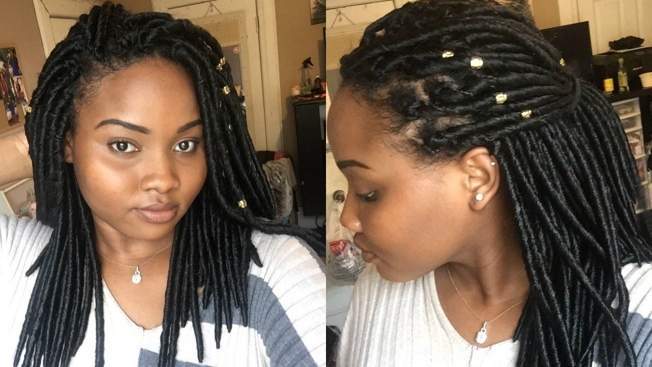How To: Individual Crochet Locs /new Method / No Cornrows – Youtube Pertaining To Current Dreadlock Cornrows Hairstyles (View 7 of 15)