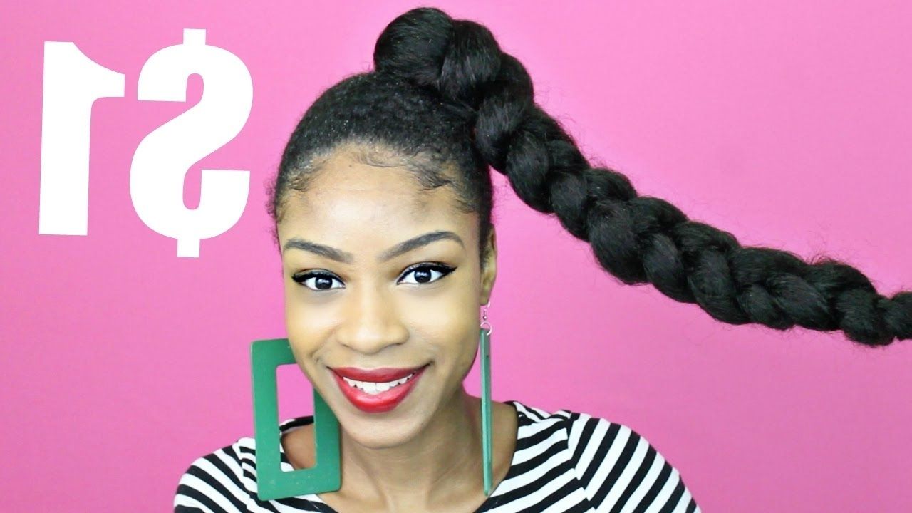 Jumbo Braid Ponytail With Kanekalon Hair▻ Natural Hair Protective Inside Most Popular Braided Hairstyles With Ponytail (View 14 of 15)