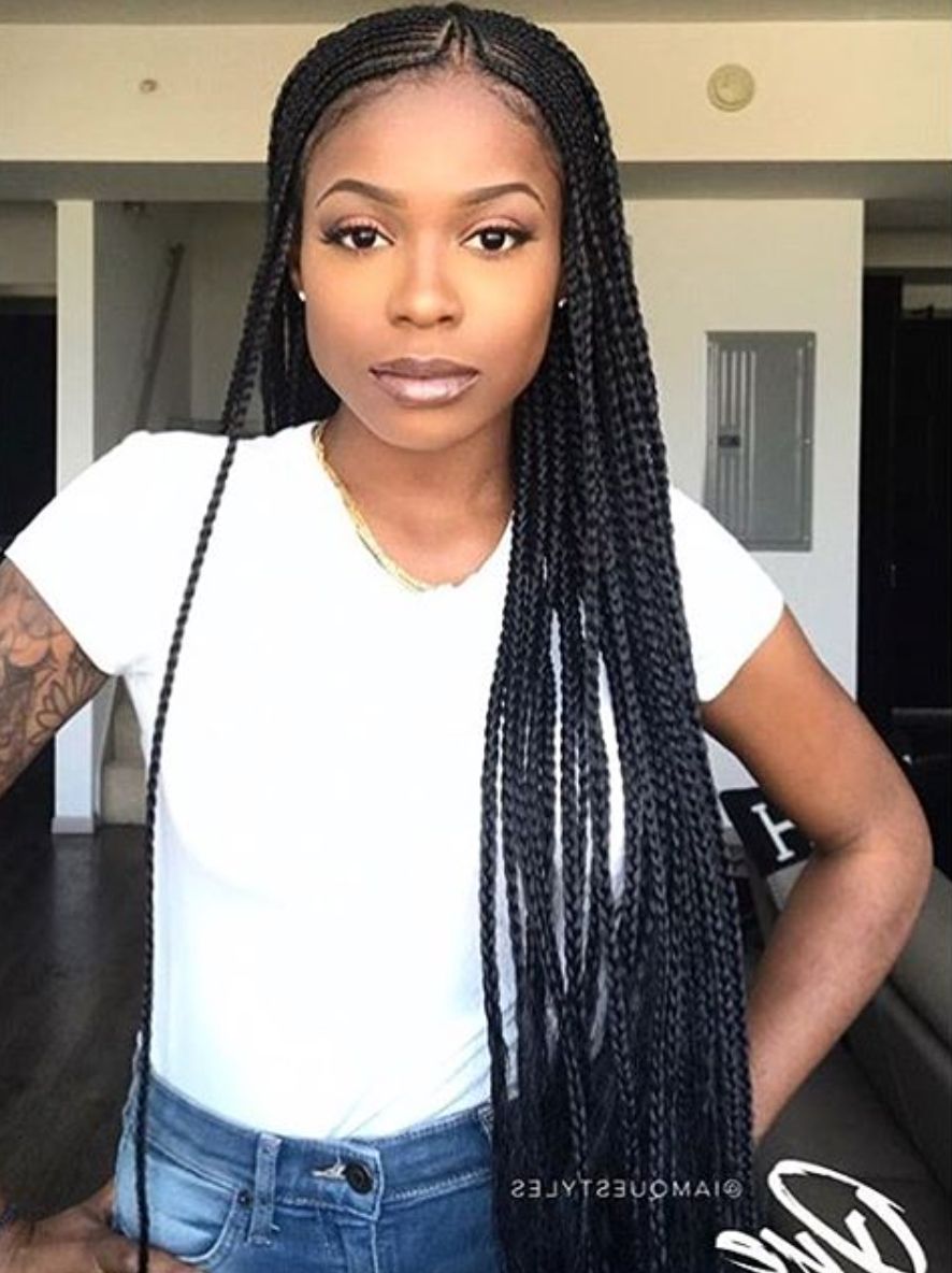 Love These Lengthy Braids @nykkia3 – Https://blackhairinformation Regarding Famous Cornrow Hairstyles For Long Hair (View 3 of 15)