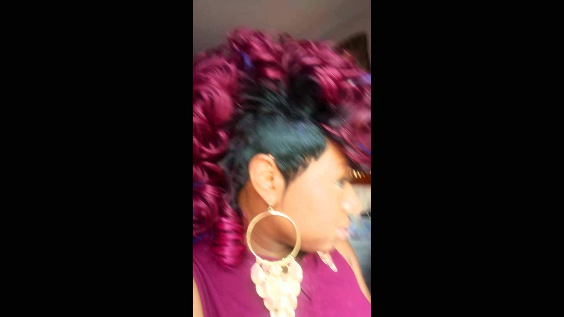 Mohawk Hairstyle Quick Weave – Youtube In Fashionable Twisted Black And Magenta Mohawk (View 4 of 15)