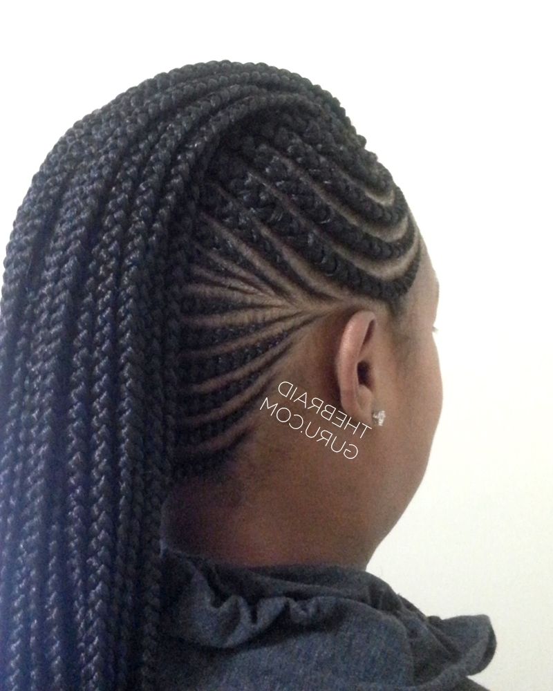 Most Current Box Braids And Cornrows Mohawk Hairstyles Throughout Braid Gallery – The Braid Guru (View 7 of 15)