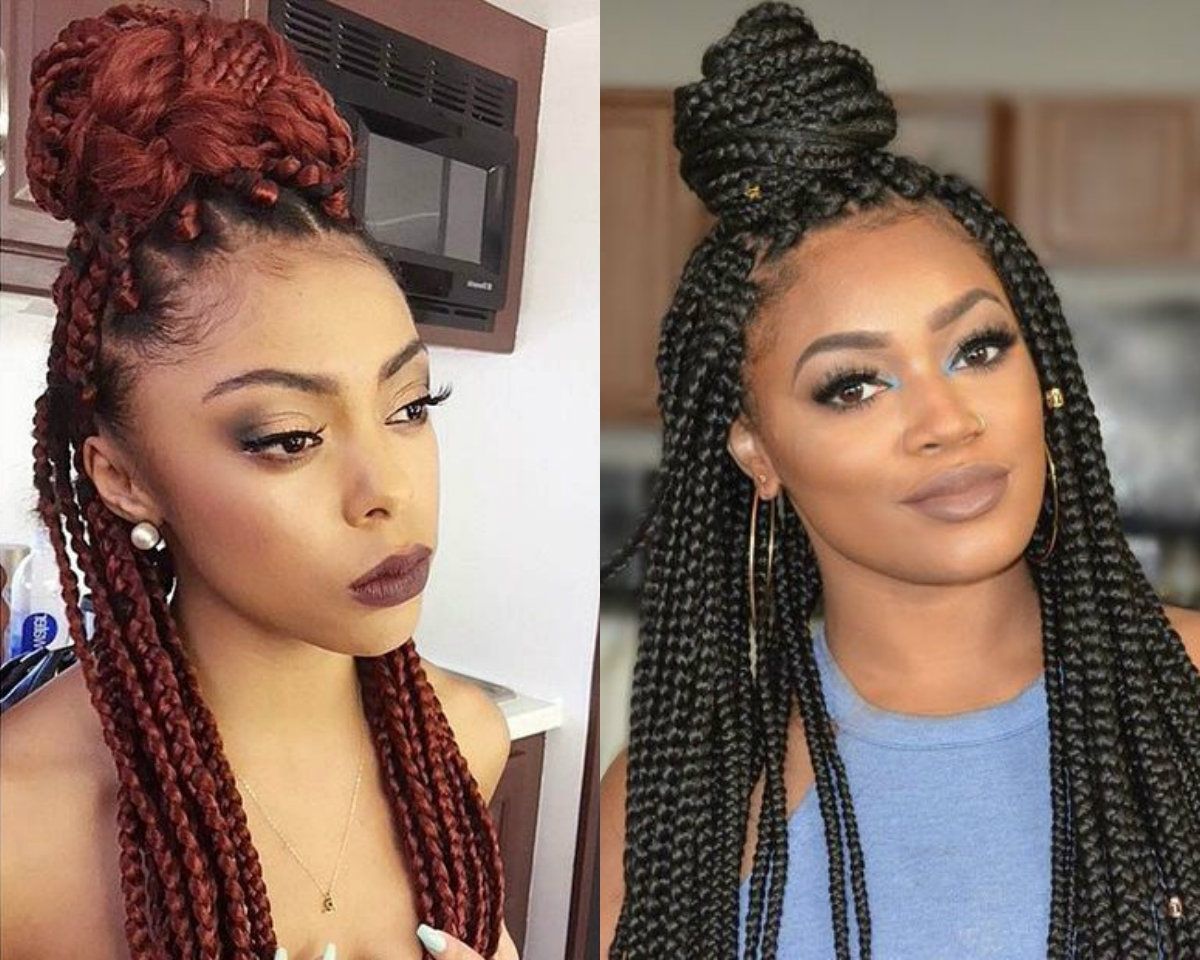 Most Current Half Up Half Down Cornrows Hairstyles Intended For Half Up Half Down Box Braids Bun Hairstyles Best Of Half Braided (View 8 of 15)