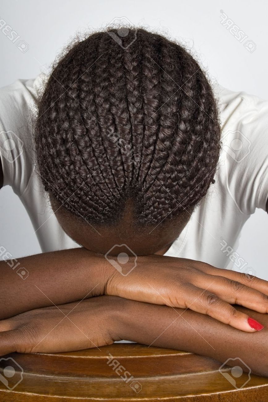 Most Recently Released Zimbabwean Braided Hairstyles In Young African Woman Hairstyle, Zimbabwe, No Makeup, Sadness Stock (View 1 of 15)